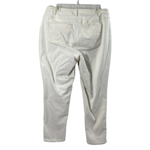 Talbots Slim Ankle Jeans Womens Size 14W Cream Straight Stretch Pockets - Picture 2 of 11